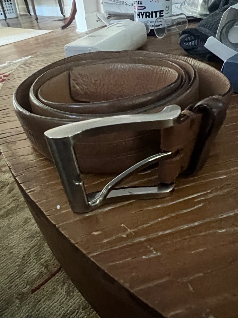 Tommy Bahamas gently used  Men's Leather Belt - Brown Classic Buckle 42 105